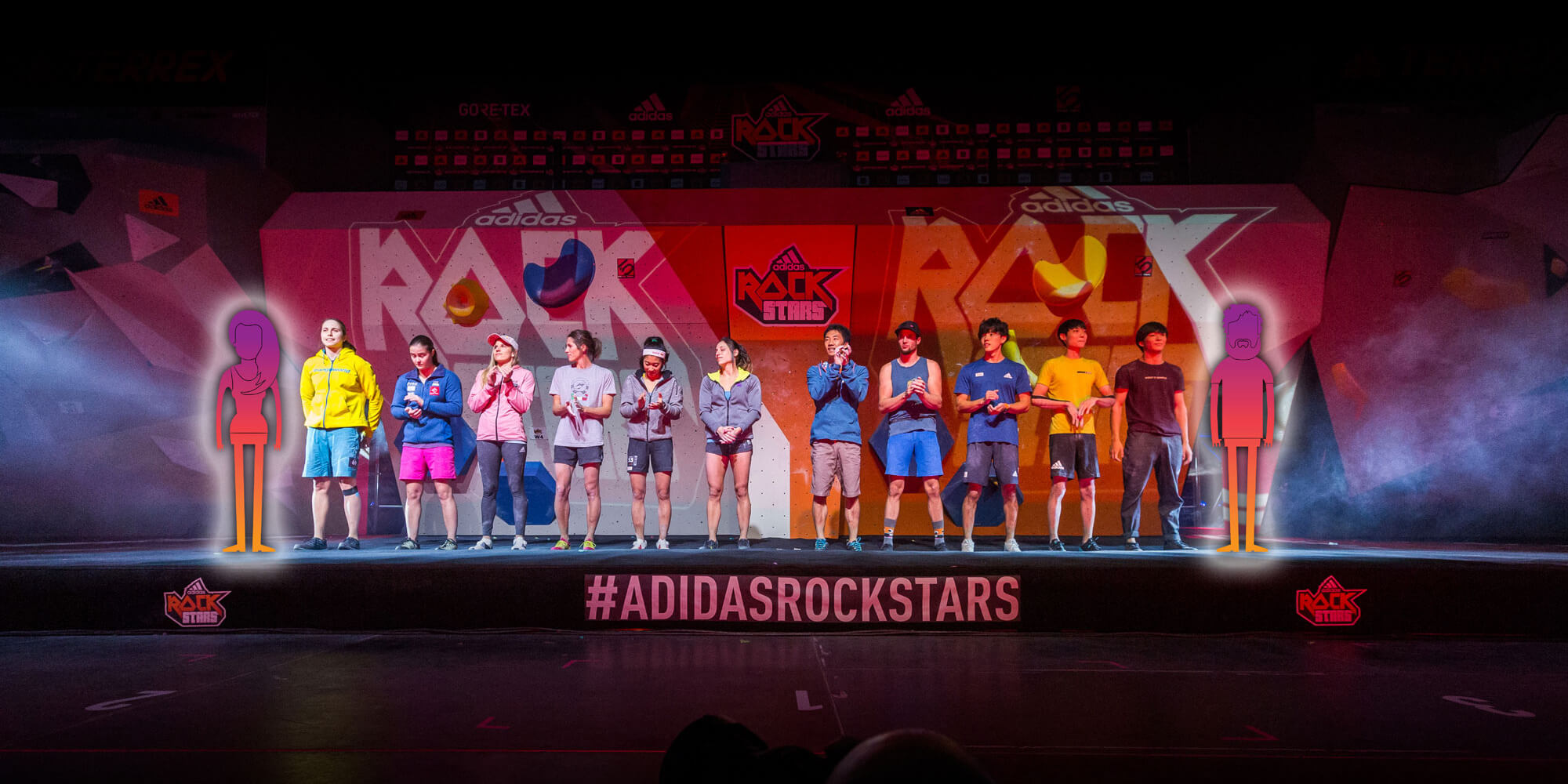 Adidas Rockstar athletes on stage